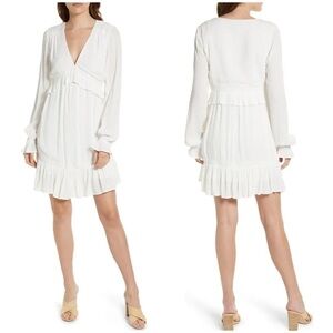 New Paige Odelise Long Sleeve Babydoll Dress Swiss Dot Bridal Summer Sz L